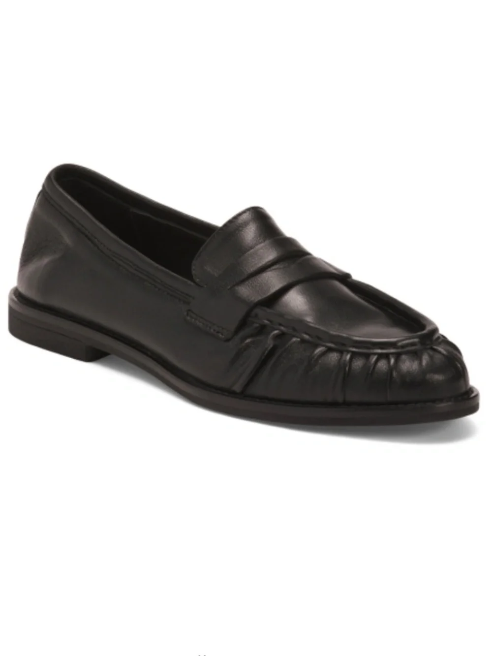 NWT Made In Italy Nappa Leather Stitched Toe Box Penny Loafers With Lining